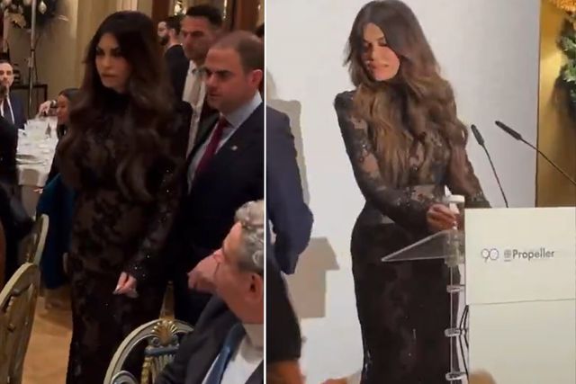 princess polly baby blue dress U.S. Ambassador Kimberly Guilfoyle drew attention with her outfit at the  Thanksgiving celebrations