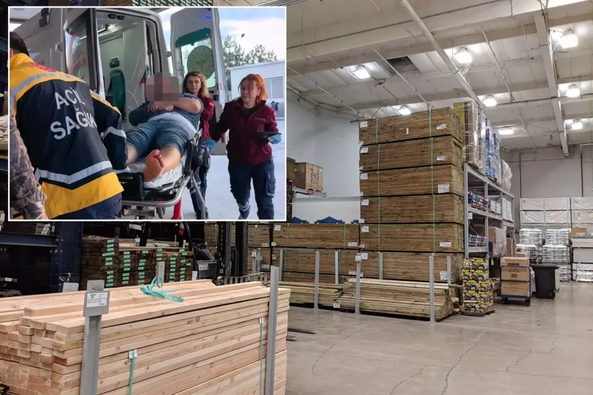 Dev demir silindirin altında kaldı! Ölümden kıl payı kurtuldu