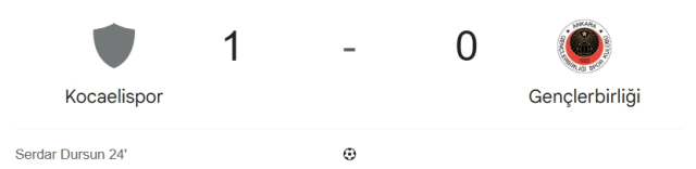 Kocaelispor Gençlerbirliği maçı kaç kaç, bitti mi? MAÇ SONUCU! Kocaelispor Gençlerbirliği golleri kim attı, canlı maç anlatımı!