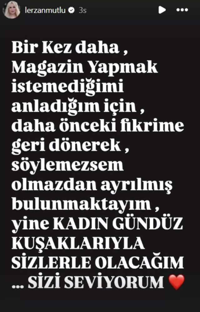 Crisis in Söylemezsem Olmaz! Lerzan Mutlu left the program with a sudden decision