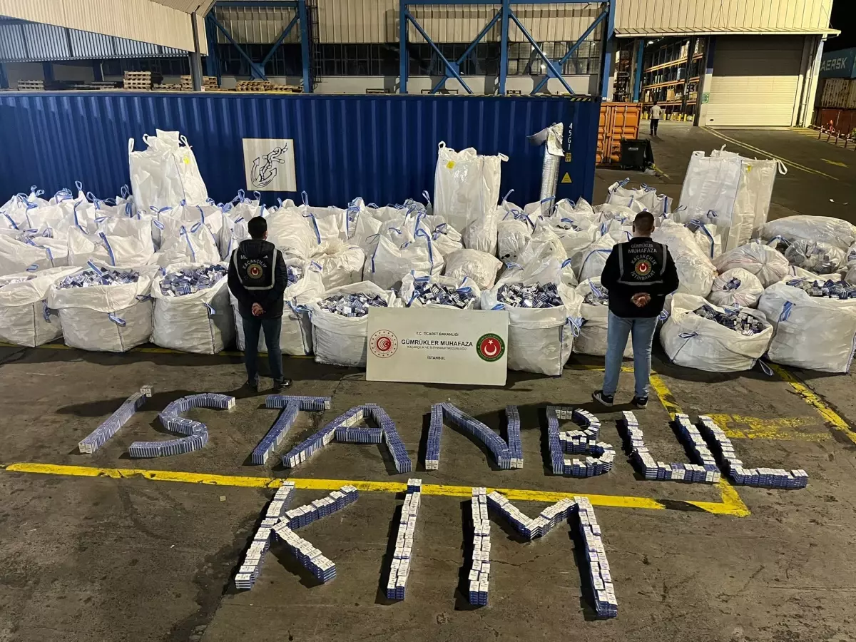 Ambarlı Gümrük Limanı'nda 394 Bin Paket Kaçak Sigara Ele Geçirildi