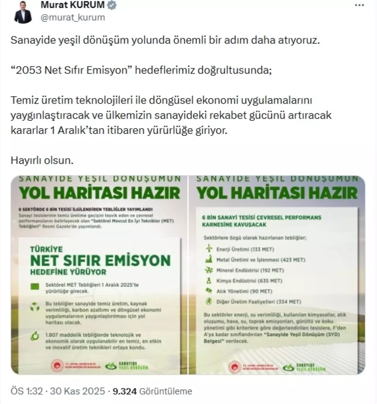 Sanayide Temiz Üretim İçin Yeni Tebliğler Yayımlandı