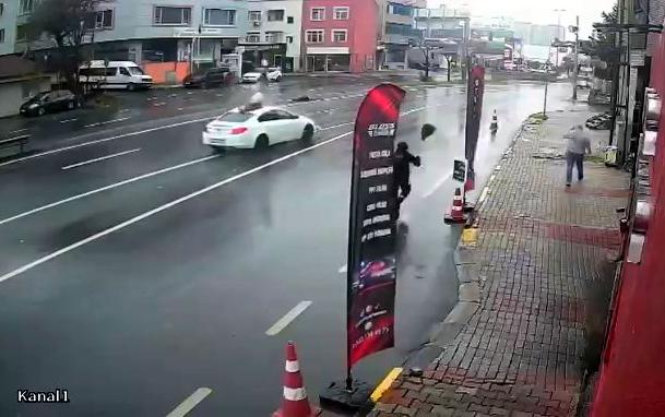 The elderly man hit by the car flipped in the air and was thrown 24 meters