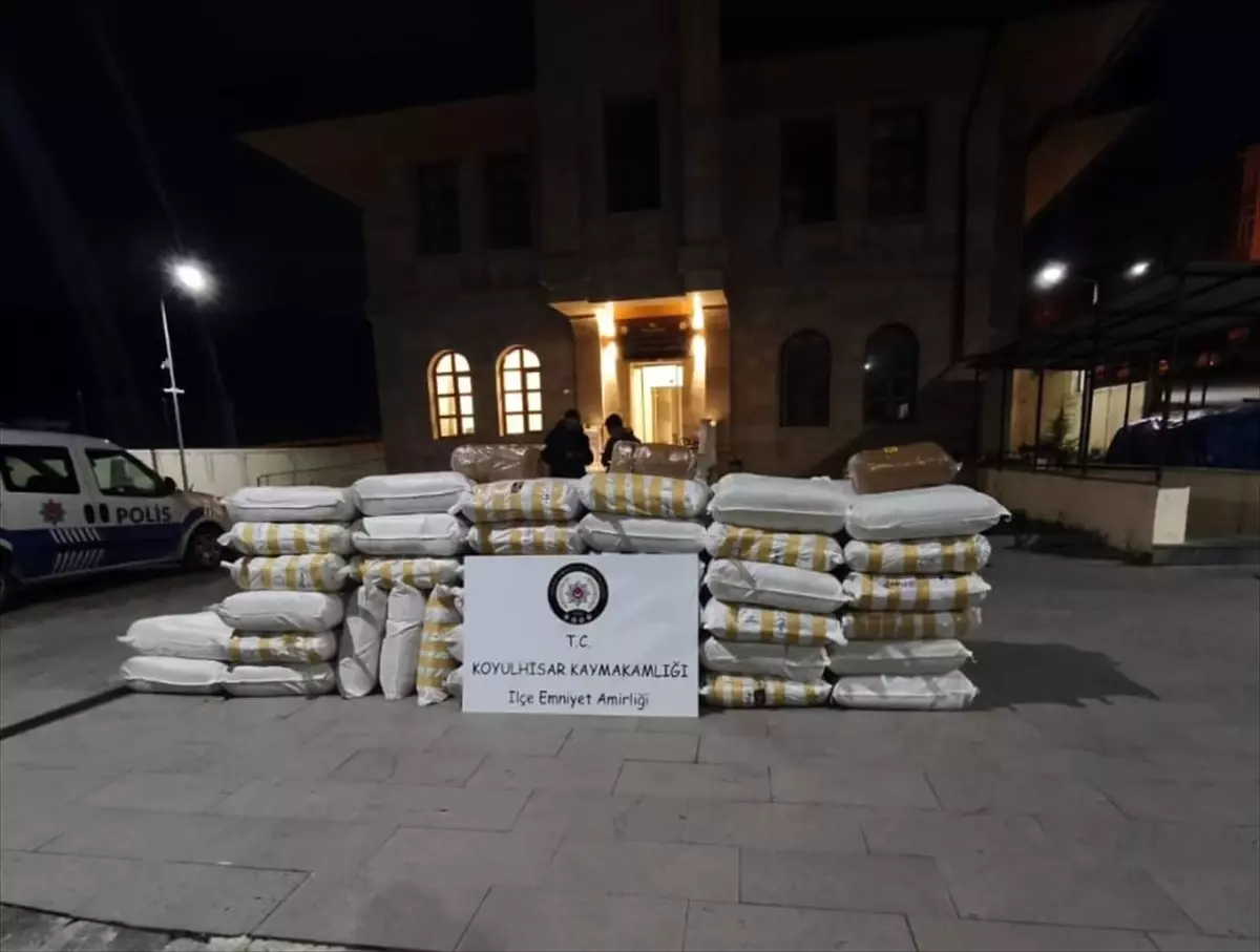 Sivas'ta Gümrük Kaçağı 1 Ton Kıyılmış Tütün Ele Geçirildi