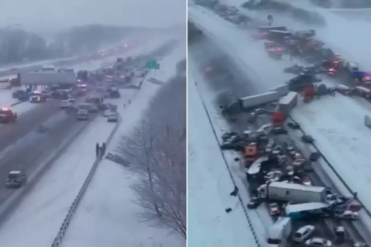 ABD'nin Indiana eyaletini kilitleyen kaza! 50 araç birbirine girdi