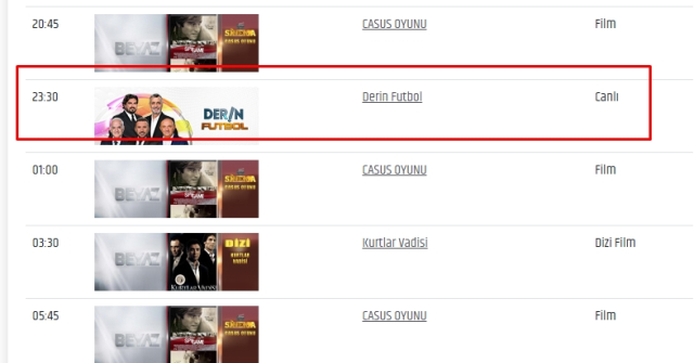 Derin Futbol, Beyaz Futbol bugün var mı 1 Aralık Pazartesi?