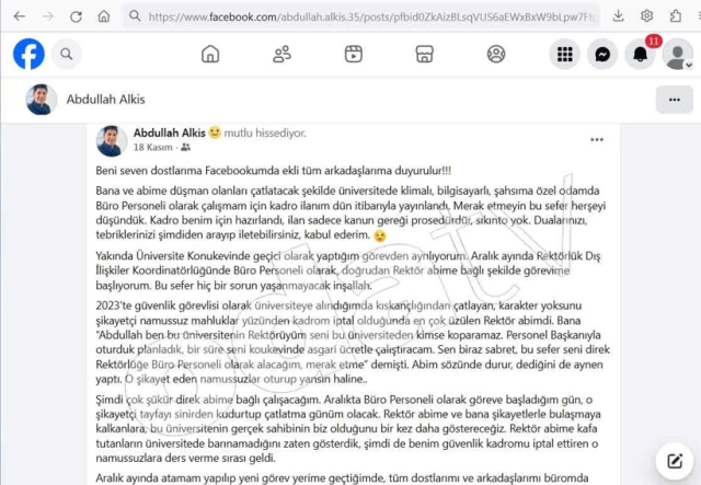 Controversial 'position' post from the rector's brother: My air-conditioned room is ready, burst