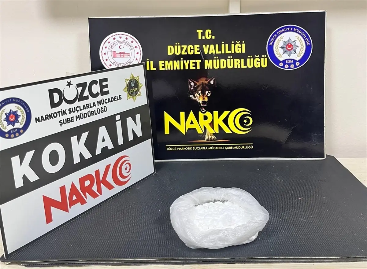 Düzce'de üzerinde kokain ele geçirilen zanlı tutuklandı
