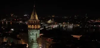 Galata Kulesi'ne savaşlarda engelli kalan çocuklar ve sivillerin videosu yansıtıldı