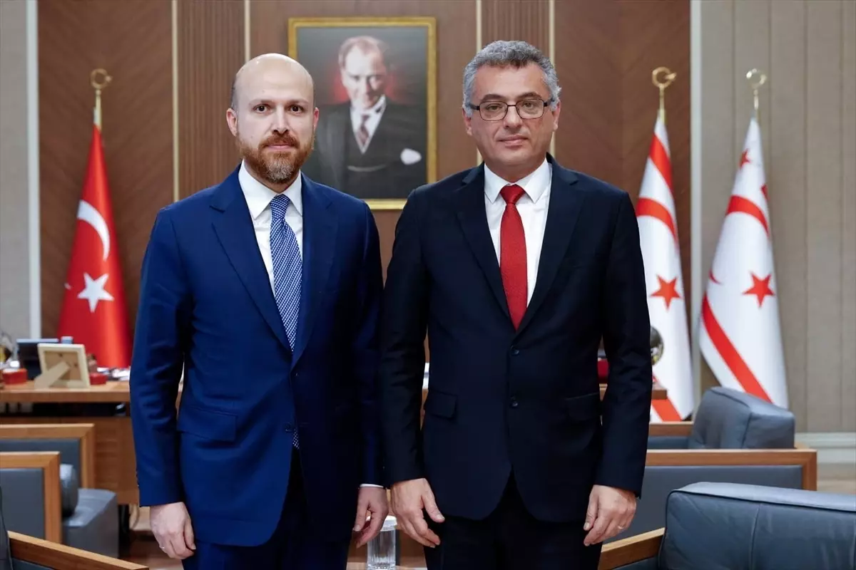 KKTC Cumhurbaşkanı Erhürman, İBTAV Mütevelli Heyeti Üyesi Bilal Erdoğan'ı kabul etti