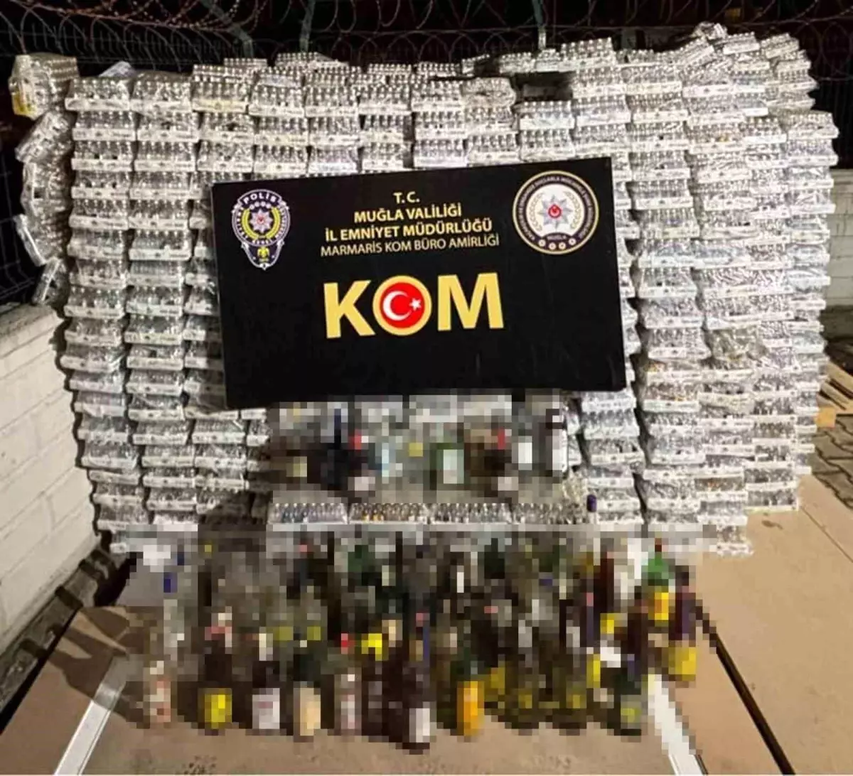 Marmaris'te 4 bin 166 litre kaçak içki ele geçirildi