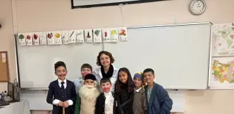 Tokat'taki köy ilkokulunda öğrenciler ünlü ressamları canlandırdı