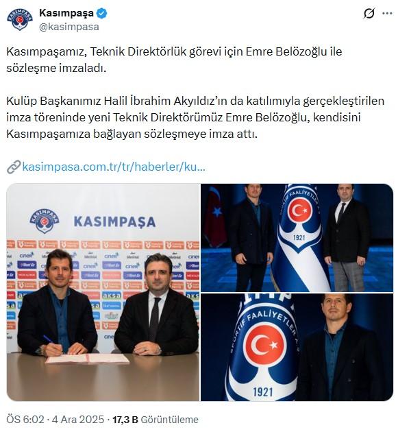 Emre Belözoğlu signed with the Super League team