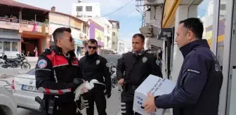 Hatay'da polis ekiplerinin bulduğu yaralı ak balıkçıl tedaviye alındı