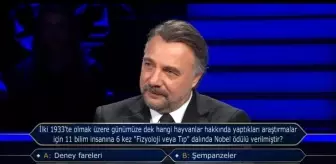 İlki 1933'te olmak üzere günümüze dek hangi hayvanlar hakkında yaptıkları araştırmalar için 11 bilim insanına 6 kez 'Fizyoloji veya Tıp' dalında...
