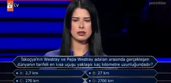 İskoçya'nın Westray ve Papa Westray adaları arasında gerçekleşen dünyanın tarifeli en kısa uçuşu yaklaşık kaç kilometre uzunluğundadır?