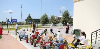 Bafra'da Çocuk Trafik Eğitim Parkı'nda günde 200 öğrenciye uygulamalı eğitim veriliyor