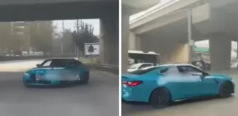 Akan trafikte drift attılar, umursamadan yollarına devam ettiler!