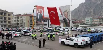 Amasya'da emniyet ve jandarmaya teslim edilen 71 araç hizmete alındı