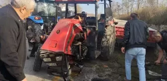 Samsun'da devrilen traktörün sürücüsü yaralandı