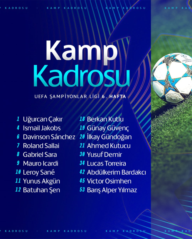 Galatasaray announced the squad for the Monaco match