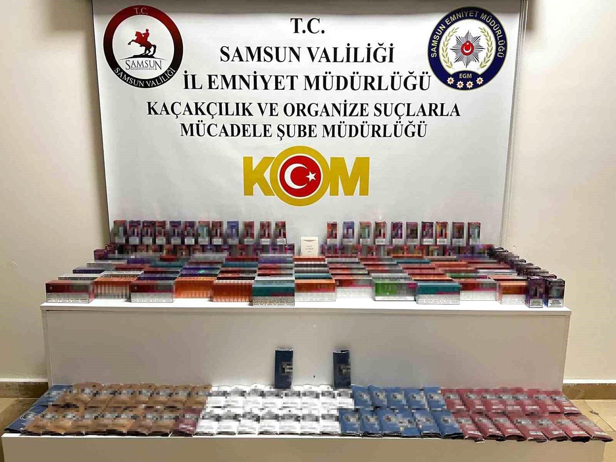 Samsun'da kaçak tütün ve elektronik sigara ürünleri ele geçirildi