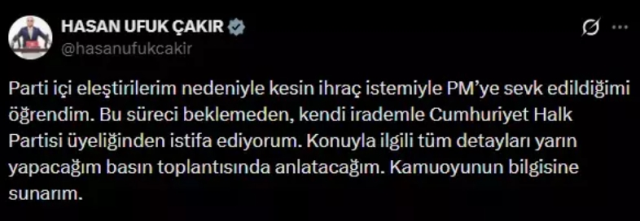 Hasan Ufuk Çakır kimdir? CHP'den ihraç edilmesi neden istendi? Hasan Ufuk Çakır kimdir? CHP'den ihraç edilmesi neden istendi?