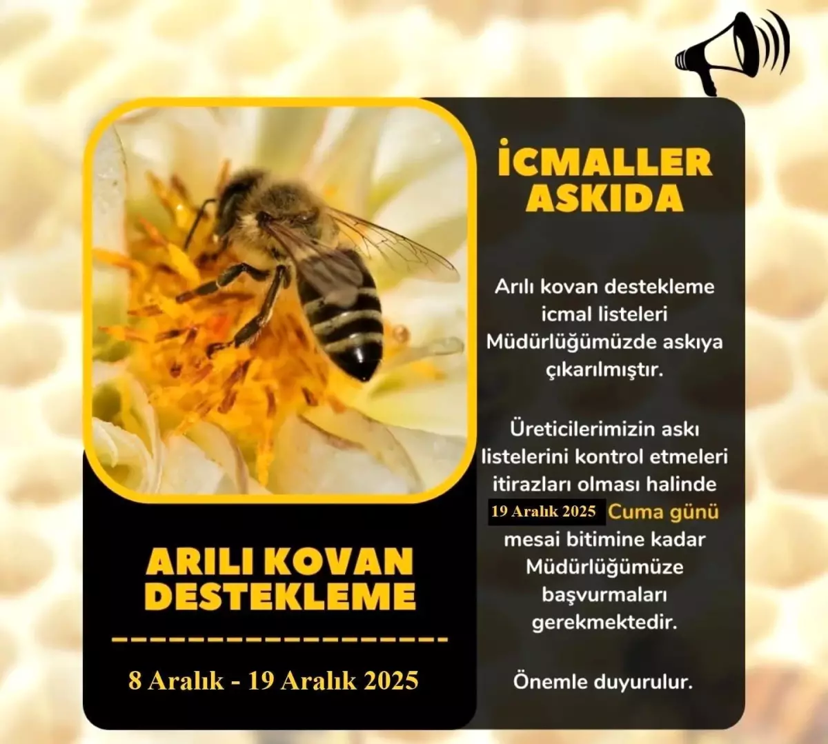 Söke'de arıcılara İcmal Listesi uyarısı