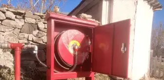 Alucra'da bir köyde yangın hidrantları kuruldu