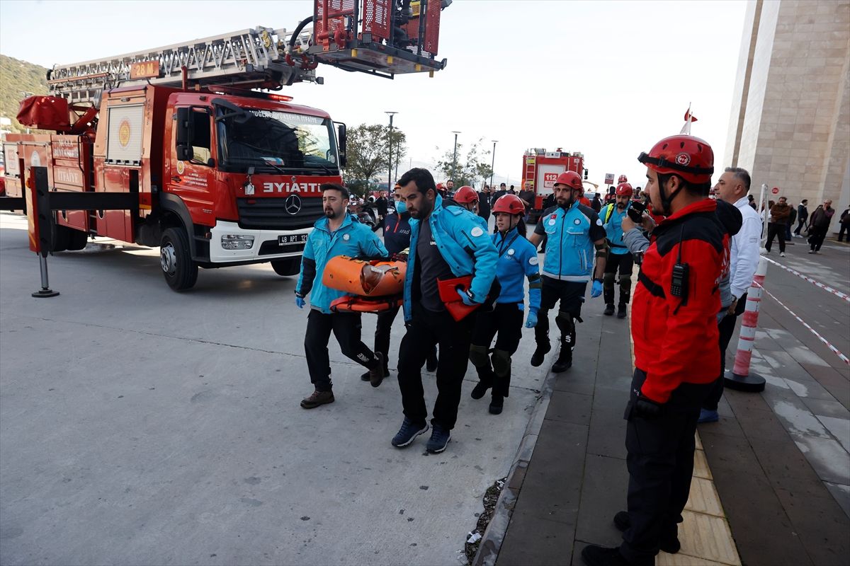 Bodrum Devlet Hastanesi'nde AFAD koordinasyonunda tatbikat yapıldı