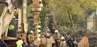 Kadıköy'de inşaat alanındaki çukura düşen işçi kurtarıldı