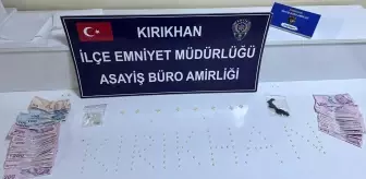 Kırıkhan ilçesinde 148 uyuşturucu hap ele geçirildi