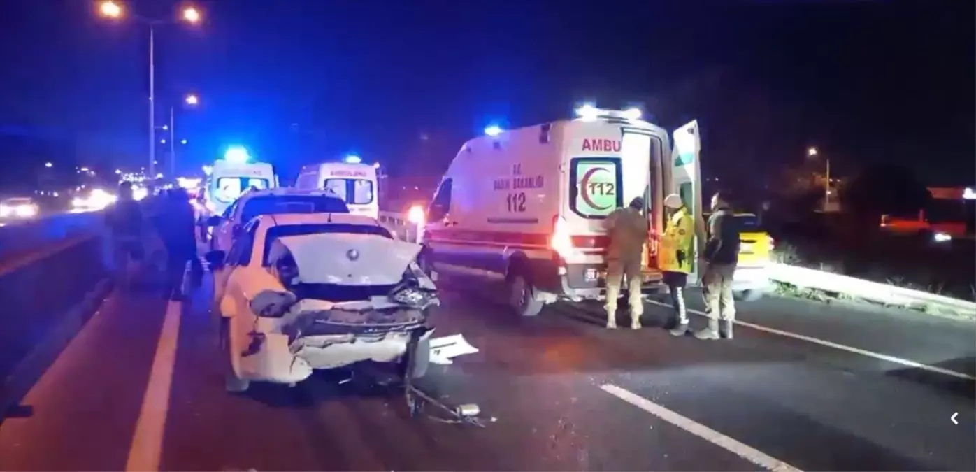 Tekirdağ'da zincirleme trafik kazasında 5 kişi yaralandı