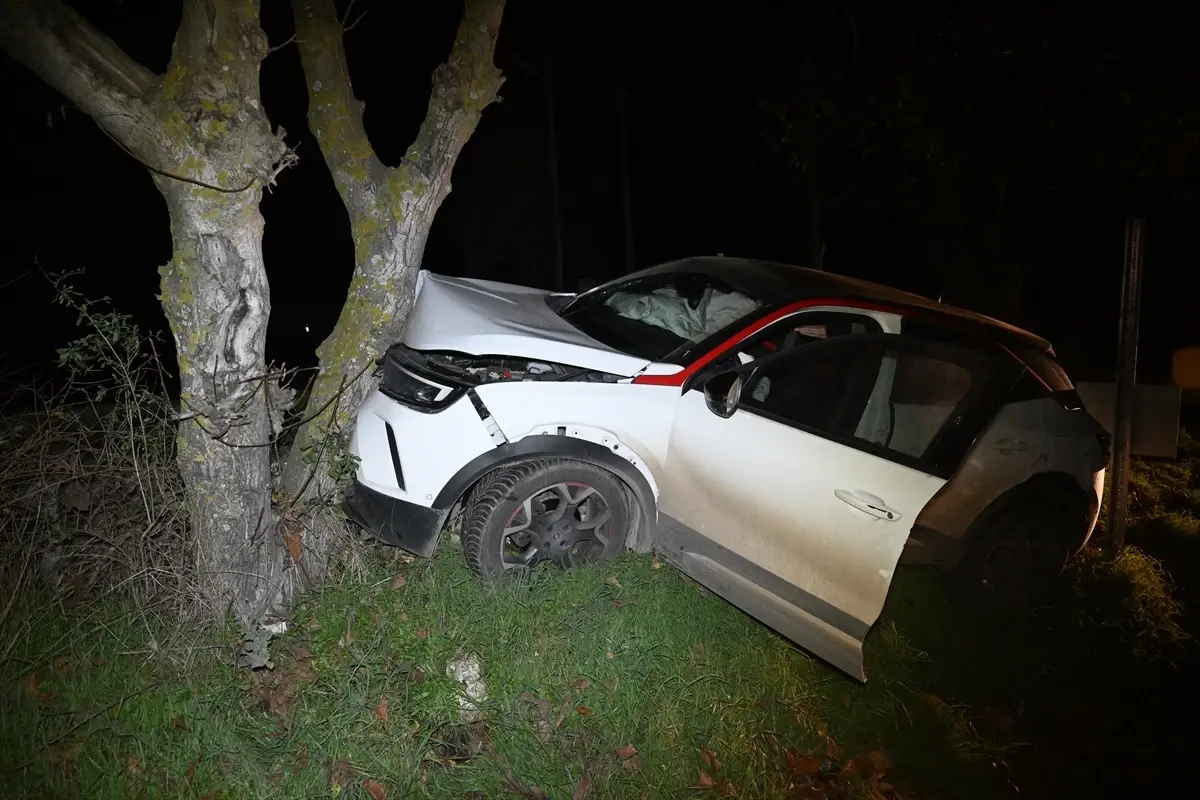 Edirne'de yoldan çıkan otomobildeki 3 kişi yaralandı