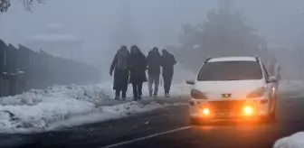 Kars'ta etkili olan sis trafiği olumsuz etkiledi