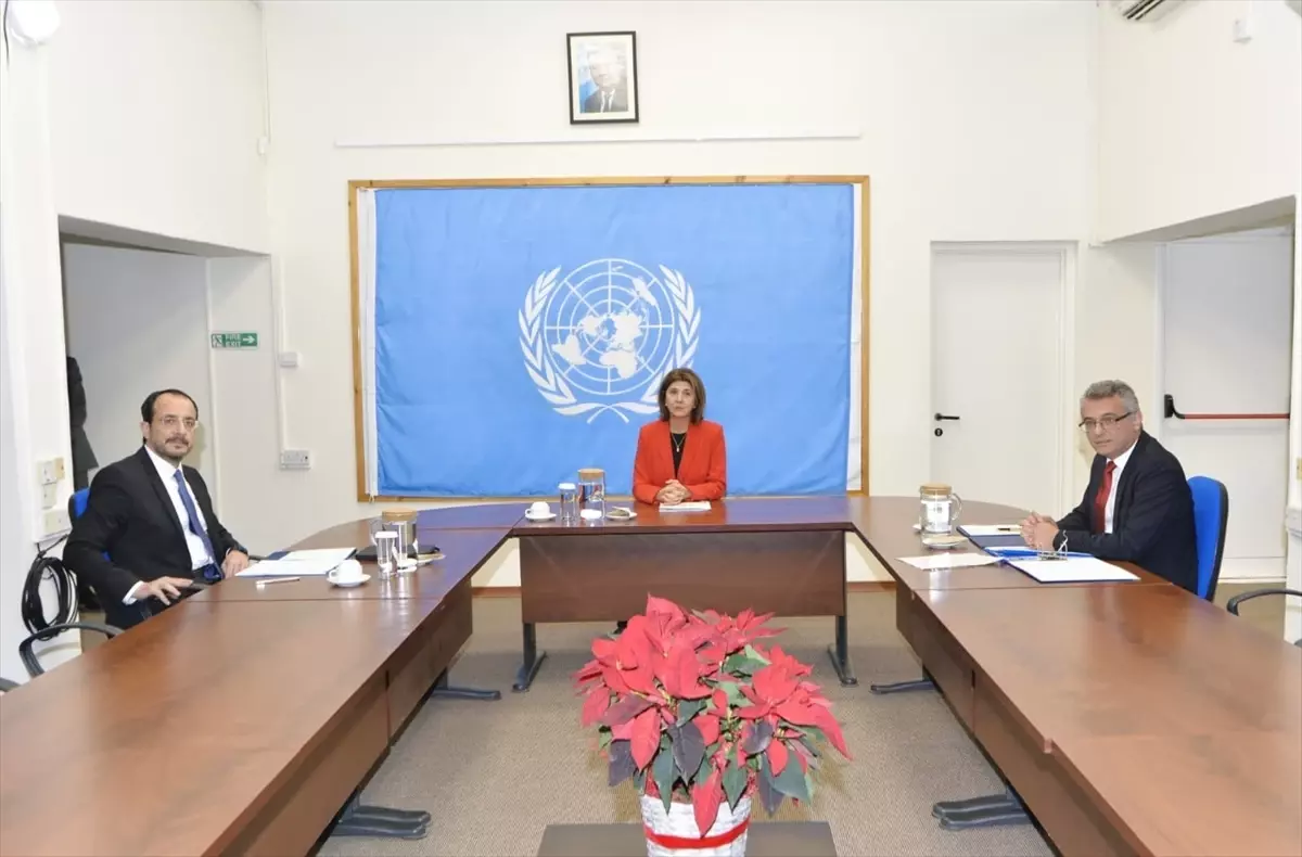 KKTC Cumhurbaşkanı Erhürman, GKRY lideri Hristodulidis ve BM Kıbrıs Temsilcisi Cuellar ile görüştü