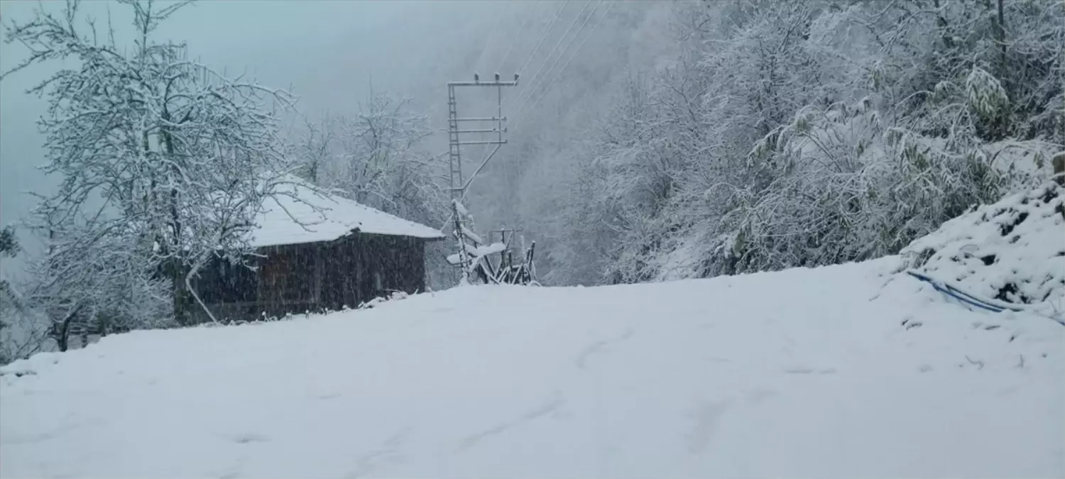 Salıpazarı ilçesi beyaz örtüyle kaplandı