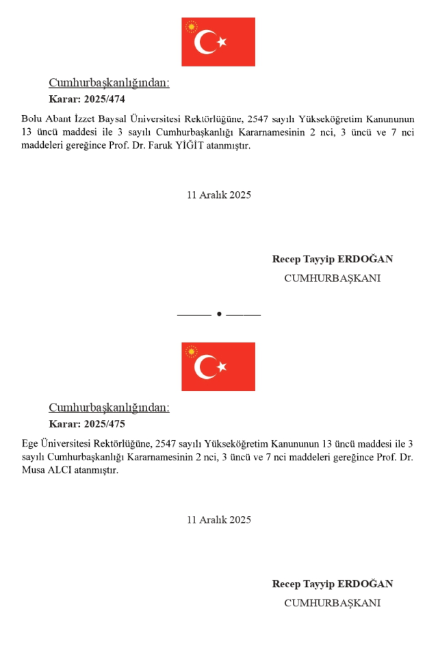 12 Aralık Cuma 2025 Resmi Gazete ATAMA KARARLARI yayınlandı mı? Bugünün kararları neler?