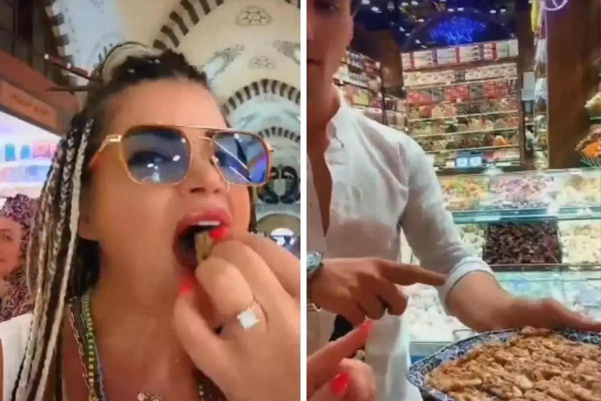 Görüntüler tarihi çarşıdan! Turist taklidi yapınca ikram yağdı