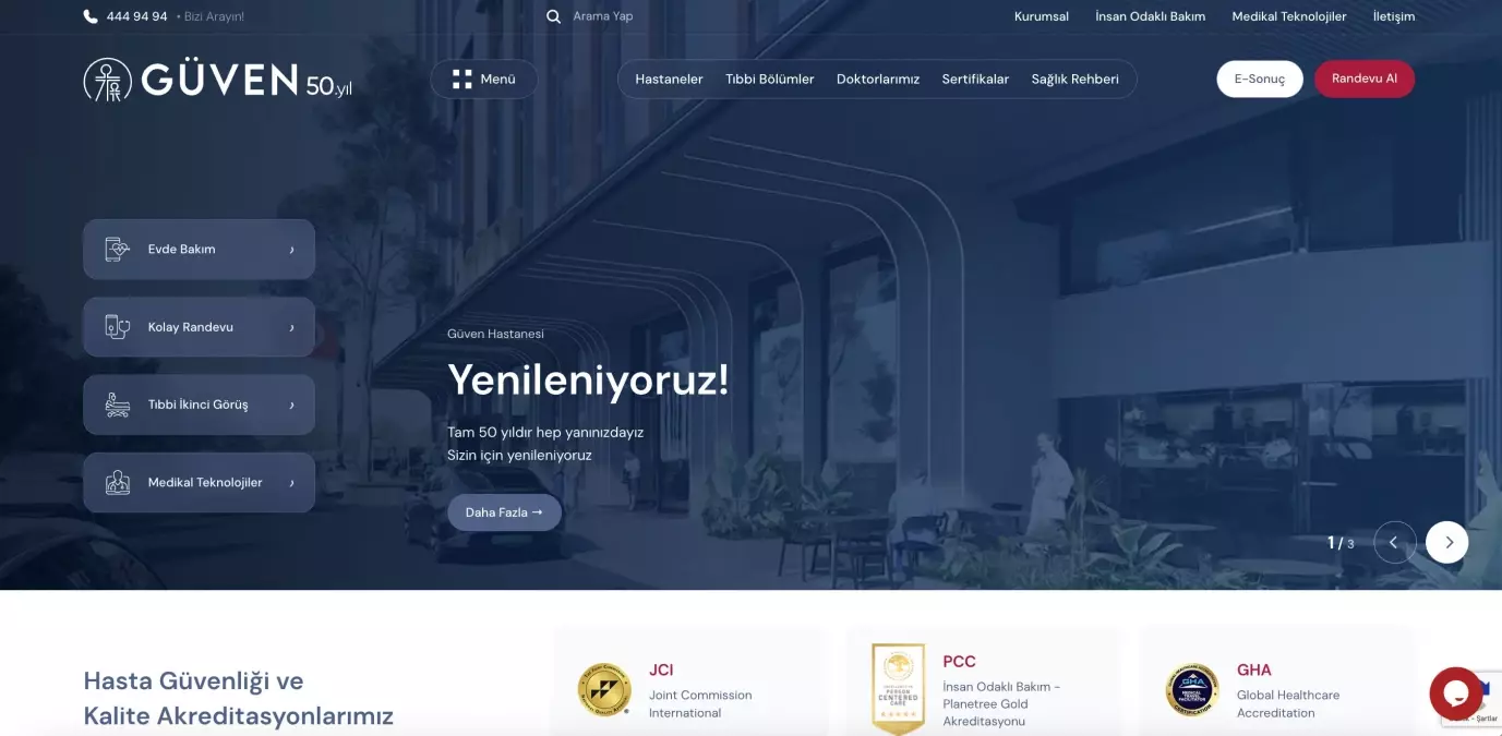 Güven Hastanesi, sağlık kategorisinde iki ayrı ödüle layık görüldü