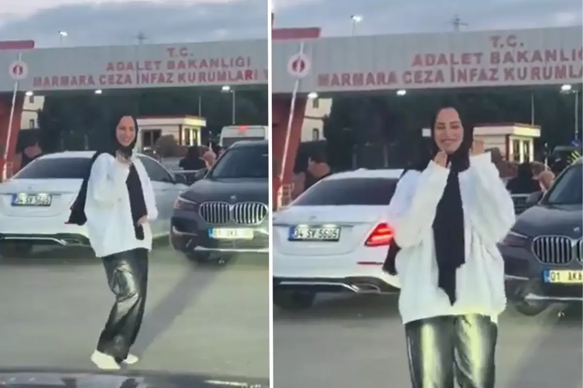Cezaevi önünde tahliye bekleyen kadının dansı sosyal medyada gündem oldu