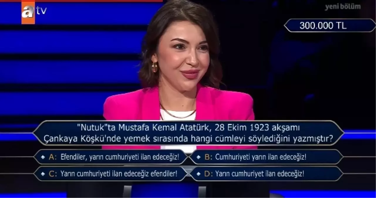 'Nutuk'ta Mustafa Kemal Atatürk, 28 Ekim 1923 akşamı Çankaya Köşkü'nde yemek sırasında hangi cümleyi söylediğini yazmıştır?