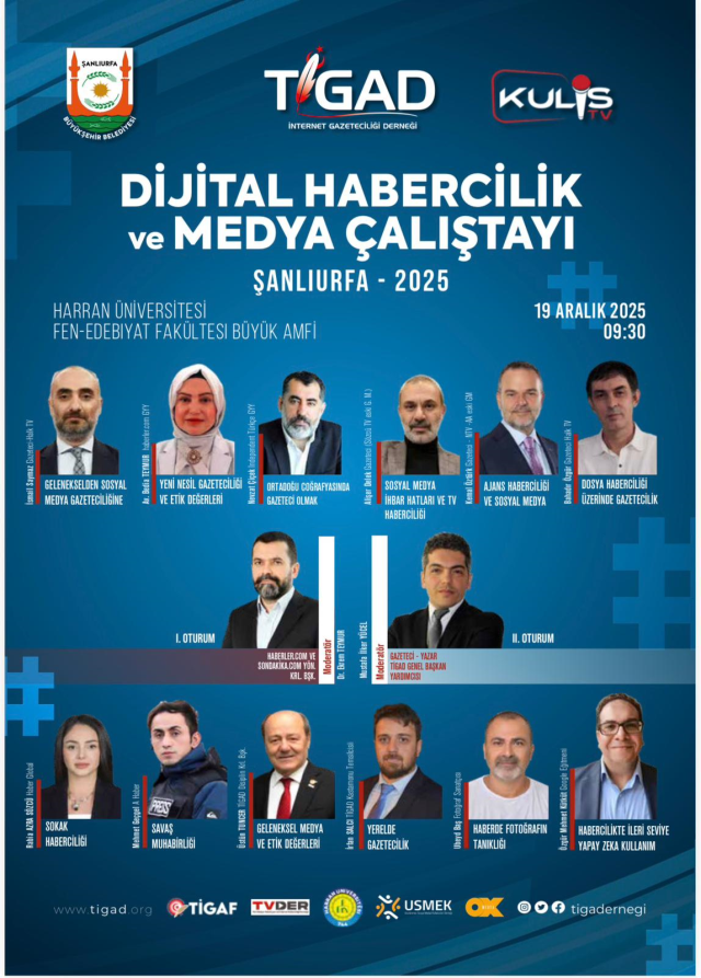 120'yi aşkın gazeteci dijital habercilik çalıştayı için Şanlıurfa'da buluşuyor