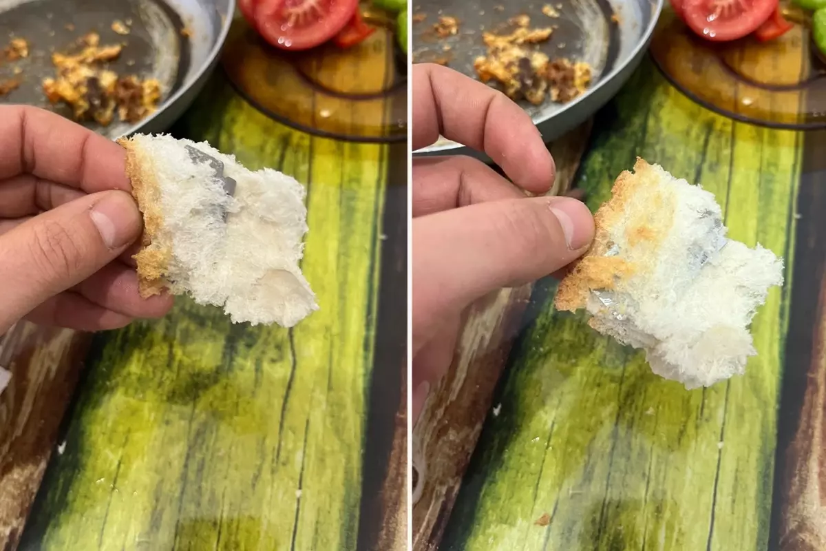 Ekmeğin içinden çıkanı görünce şok oldu