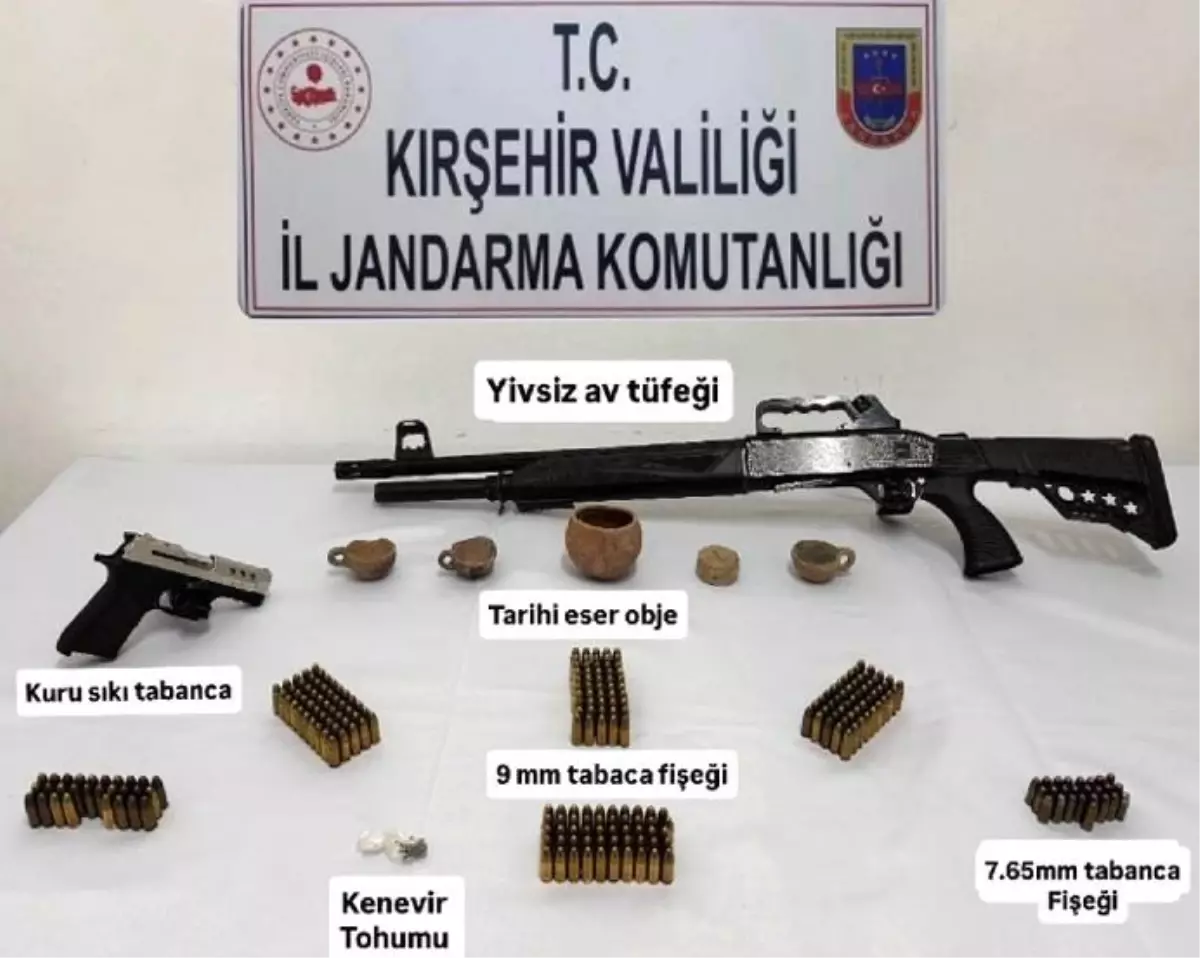 Kırşehir'de kaçakçılık operasyonu: silah, mühimmat ve tarihi eser ele geçirildi
