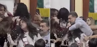 Meclis'te saç saça baş başa kavga! Arbede anı kamerada