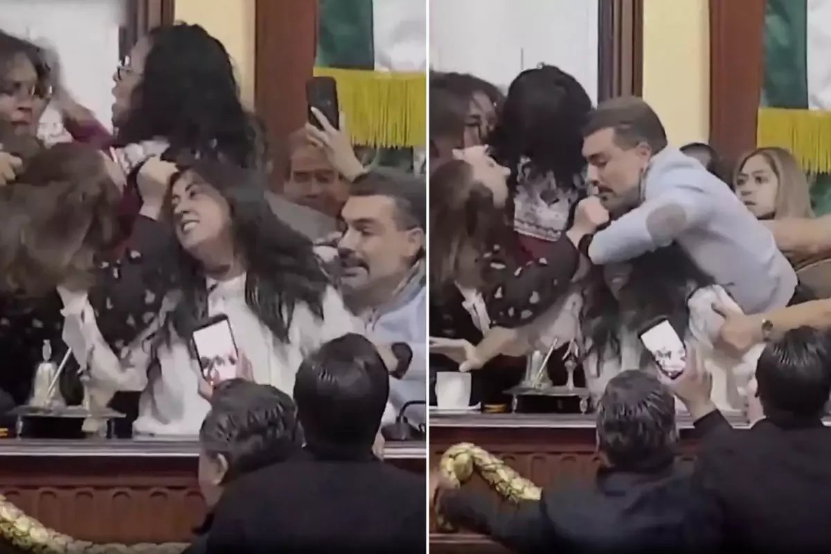 Meclis'te saç saça baş başa kavga! Arbede anı kamerada