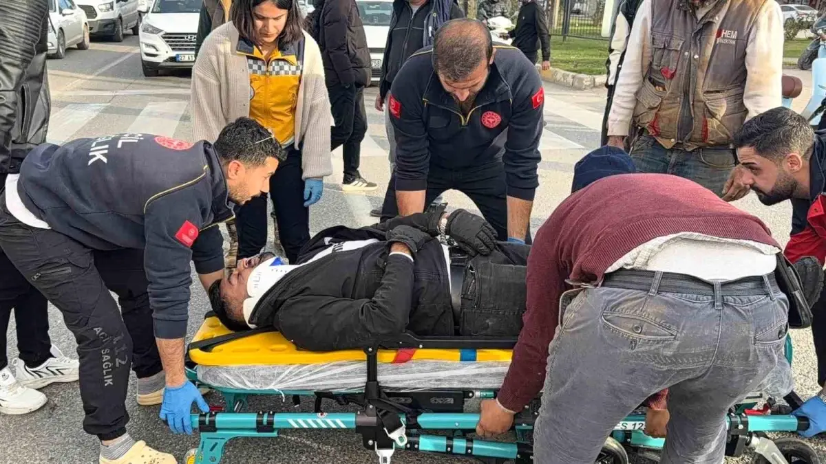Yayaya çarpmamak için motosikleti devirdi: 1 yaralı