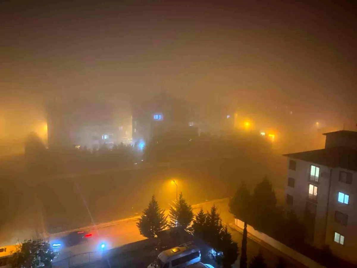 Yenişehir'de sis etkili oldu, görüş mesafesi 1 metreye kadar düştü