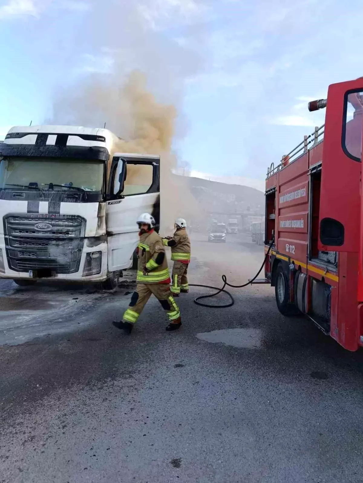 Belen'de tır yangını